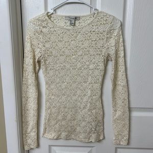 Forever 21 floral lace long sleeve shirt